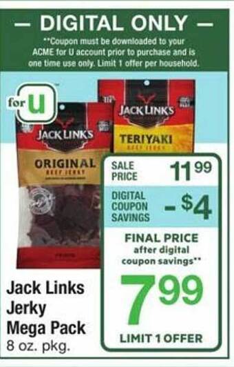 ACME Jack links jerky mega pack offer