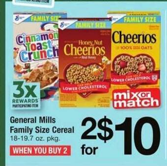 ACME General mills family size cereal offer