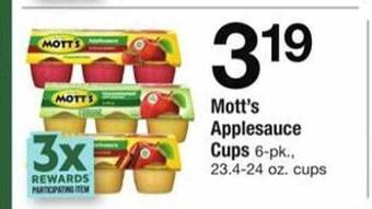 ACME Mott's applesauce cups offer