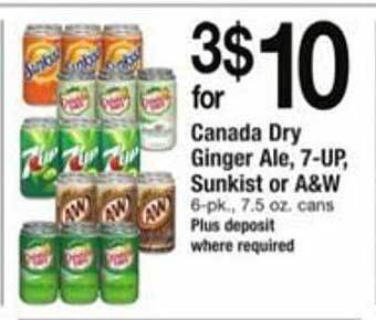ACME Canada dry ginger ale 7-up sunkist or a&w offer