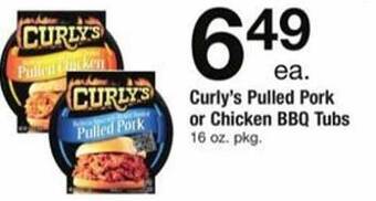 ACME Curly's pulled pork or chicken bbq tubs offer