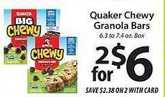 ACME Quaker chewy granola bars offer