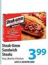ACME Steak-umm sandwich steaks offer