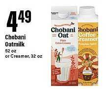 Big Y Chobani oatmilk offer