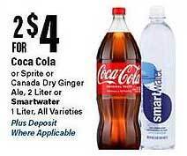 Big Y Coca cola or smartwater offer