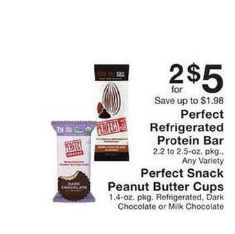 Fairway Store Market Perfect refrigerated protein bar, perfect snack peanut butter cups offer