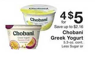 Fairway Store Market Chobani greek yogurt offer