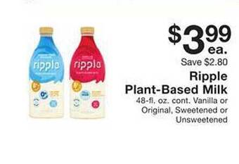 Fairway Store Market Ripple plant-based milk offer