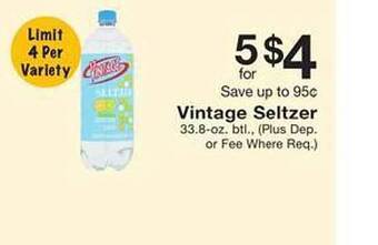 Fairway Store Market Vintage seltzer offer