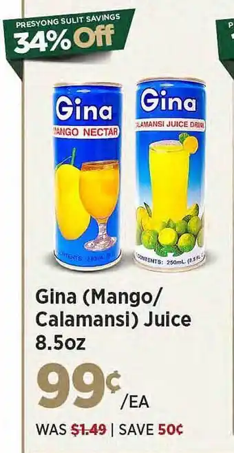 Gina mango calamansi juice