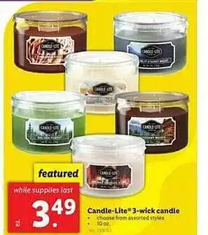 Lidl Candles-lite 3-wick candle offer