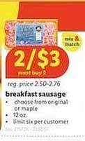 Lidl Breakfast sausage offer