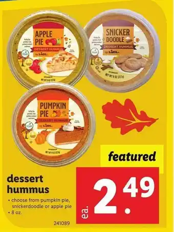 Lidl Dessert hummus offer