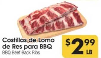 Los Altos Ranch Market Costillas de lomo de res para bbq offer