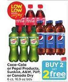 Weis Markets Coca-cola or pepsi products sunkist a&w 7up or canada dry offer