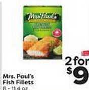 Weis Markets Mrs. paul's fish fillets offer