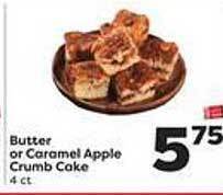 Weis Markets Butter or caramel apple crumb cake offer