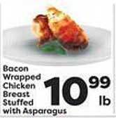 Weis Markets Bacon wrapped chicken breast stuffed with asparagus offer