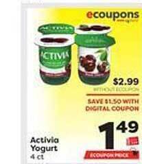 Weis Markets Activia yogurt offer