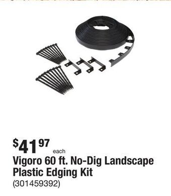 The Home Depot Vigoro 60 ft. no-dig landscape plastic edging kit offer