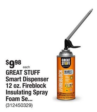 The Home Depot Great stuff smart dispenser 12 oz. fireblock insulating spray foam sealant offer