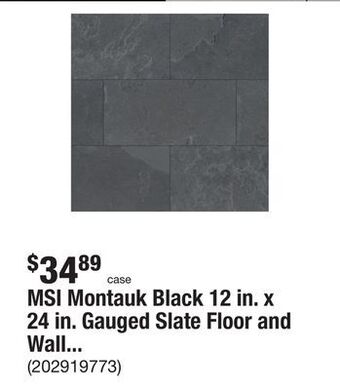 The Home Depot Msi montauk black 12 in. x 24 in. gauged slate floor and wall tile (10 sq. ft. / case) offer