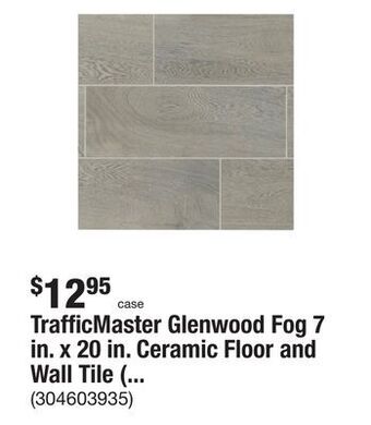 The Home Depot Trafficmaster glenwood fog 7 in. x 20 in. ceramic floor and wall tile (10.89 sq. ft. / case) offer