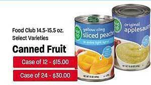 Maceys Food club canned fruit offer