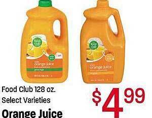 Maceys Food club orange juice offer