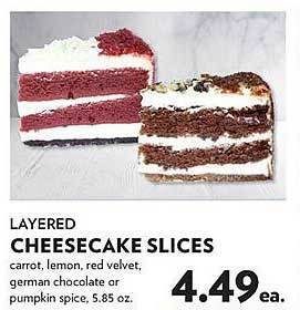 Layered cheesecake slices