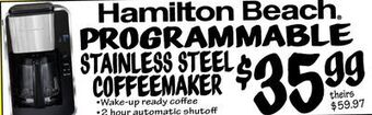 Ollie's Hamilton beach programmable stainless steel coffeemaker offer