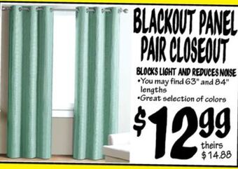 Ollie's Blackout panel pair closeout offer