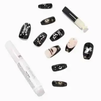 Claire's Capricorn birthday squareletto faux nail set - 24 pack offer