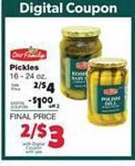 Family Fare Our family pickles offer