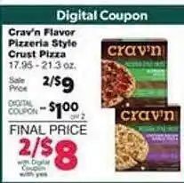 Family Fare Crav'n flavor pizzeria style crust pizza offer