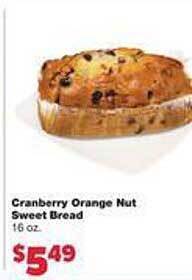 Family Fare Cranberry orange nut sweet bread offer