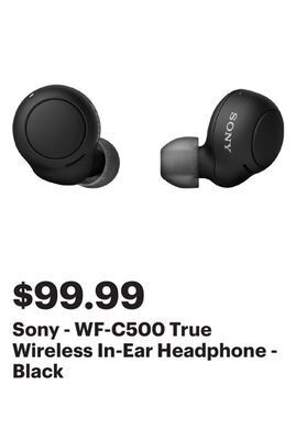 Best Buy Sony - wf-c500 true wireless in-ear headphone - black offer