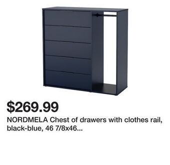 Ikea Nordmela chest of drawers with clothes rail, black-blue, 46 7/8x46 1/2 " offer