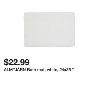 Ikea Almtjärn bath mat, white, 24x35 " offer