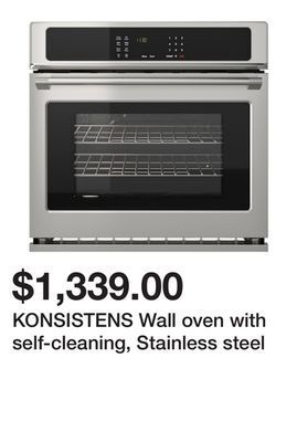 Ikea Konsistens wall oven with self-cleaning, stainless steel offer