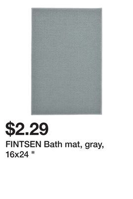 Ikea Fintsen bath mat, gray, 16x24 " offer