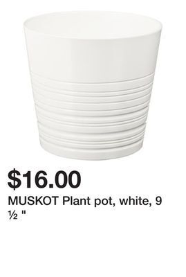 Ikea Muskot plant pot, white, 9 ½ " offer