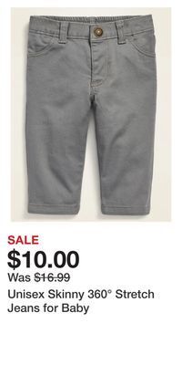 Old Navy Unisex skinny 360° stretch jeans for baby offer