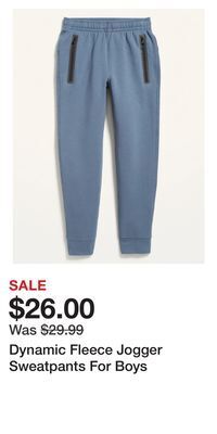 Old Navy Dynamic fleece jogger sweatpants for boys offer