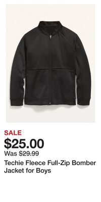 Old Navy Techie fleece full-zip bomber jacket for boys offer