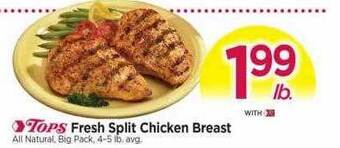 Tops Fresh split chicken breast offer