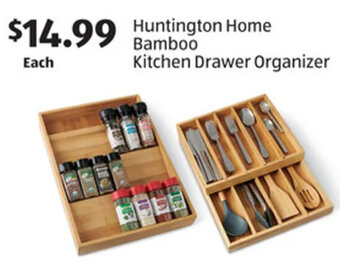Aldi Huntington Home Bamboo Kitchen Drawer Organizer offer