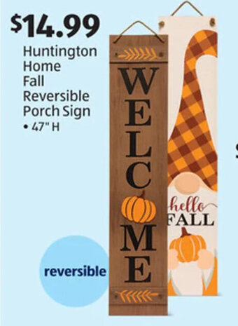 Aldi Huntington Home Fall Reversible Porch Sign offer