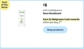 Walgreens Dove deodorant offer