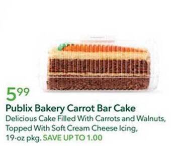 Publix Publix bakery carrot bar cake offer